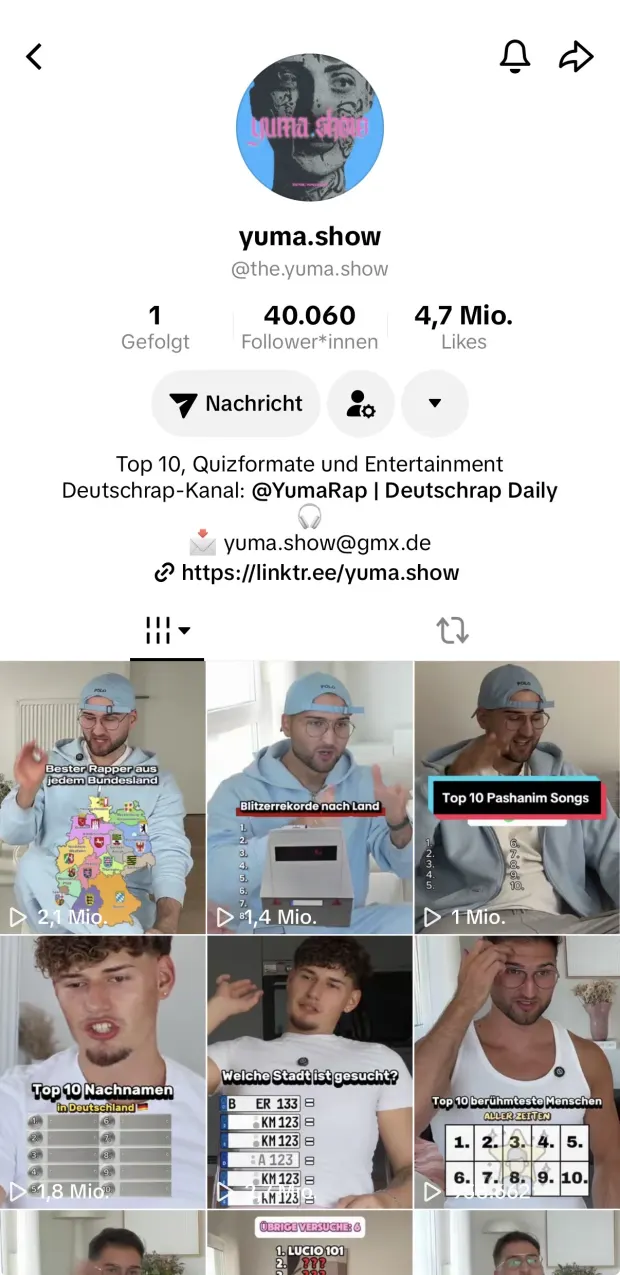 TikTok-Kanal und YumaPlay-App der Marke Yuma